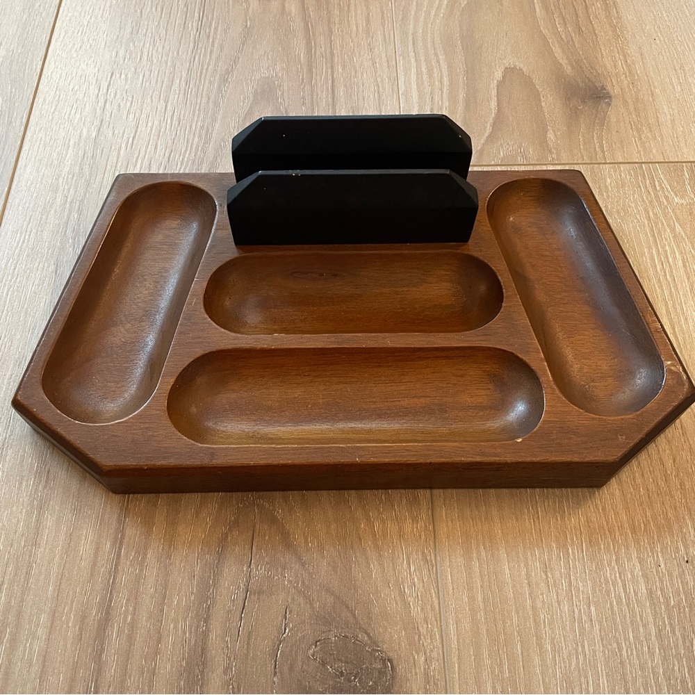 SWANK Men’s jewelry and wallet holder‎ wooden vintage